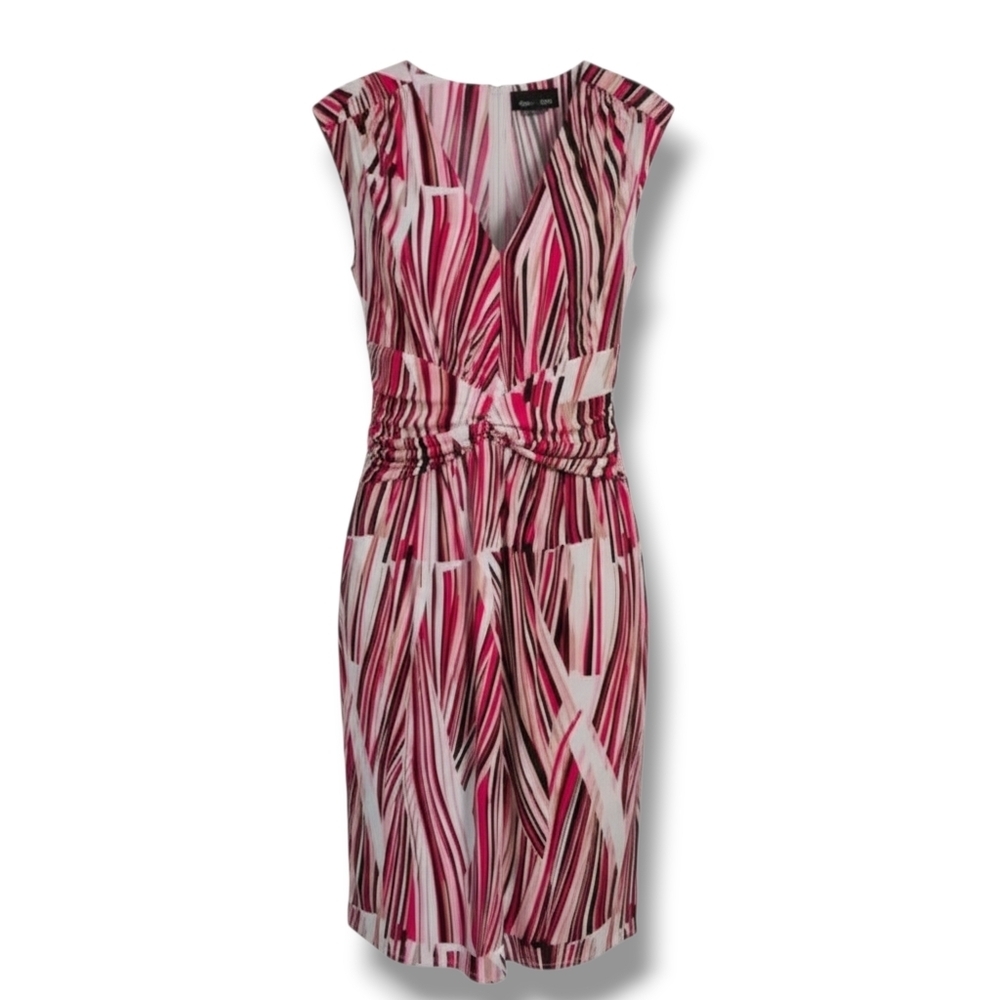 Max and Cleo women's multicolor ruched waist sleeveless midi dress  - xs